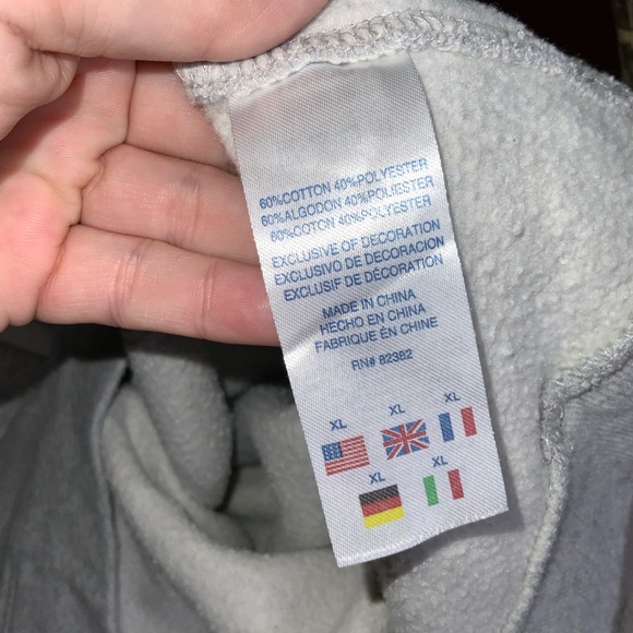 Champion Gray Fleece Hoodie Pink & White Logo XL - Picture 12 of 13